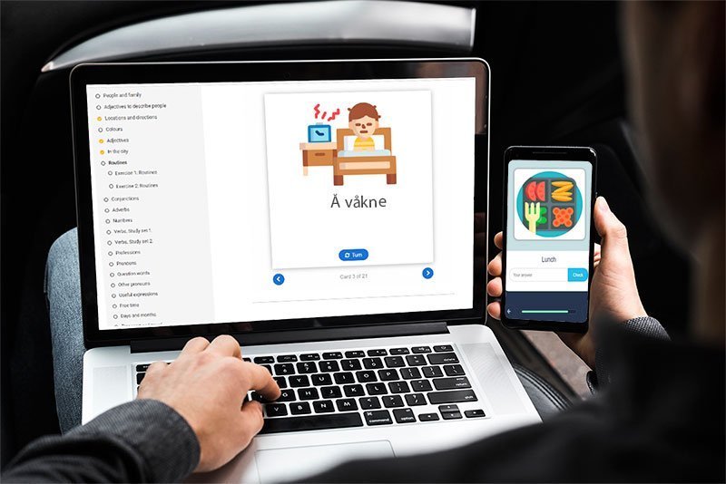 Learn Norwegian vocabulary on mobile